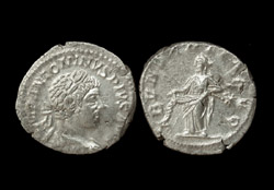 Elagabalus, Denarius, Abundantia reverse
